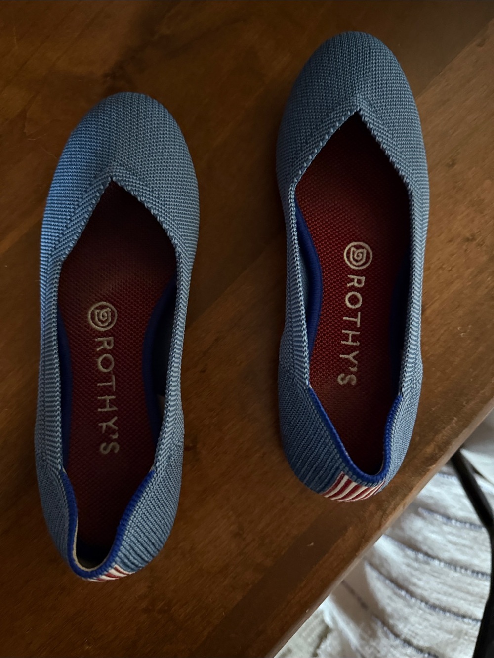 Rothy's Light Blue Knit Women's Slip-On Flats